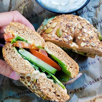 Einstein Bros. Bagels - Hummus veg out with a side of potato salad - Sandwiches Near Me - Long Beach, California