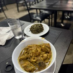 Yah So Nice Caribbean Cuisine - Curry Chicken and Greens