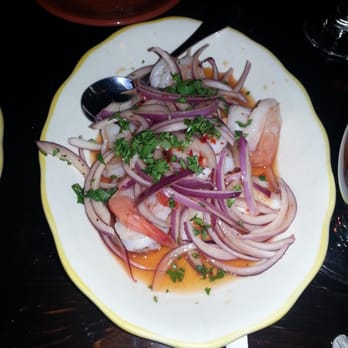 Casual Habana Cafe - Shrimp ceviche with lime juice and thai chilis. Sour, spicy, and herbaceous w the fresh cilantro - Cuban Near Me - Hackensack, New Jersey