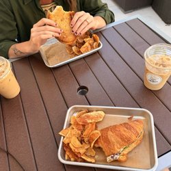 Lakeshore Café - Iced lattes , grilled cheese, chicken salad croissant, chips
