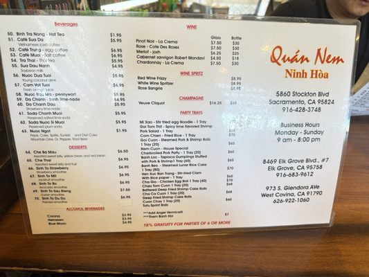 Menu photo 3 Quan Nem Ninh Hoa Sacramento, CA Menu photo 3 Quan Nem Ninh Hoa Sacramento, CA