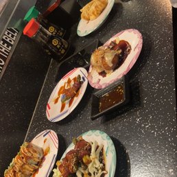 plates of food on a counter plates of food on a counter