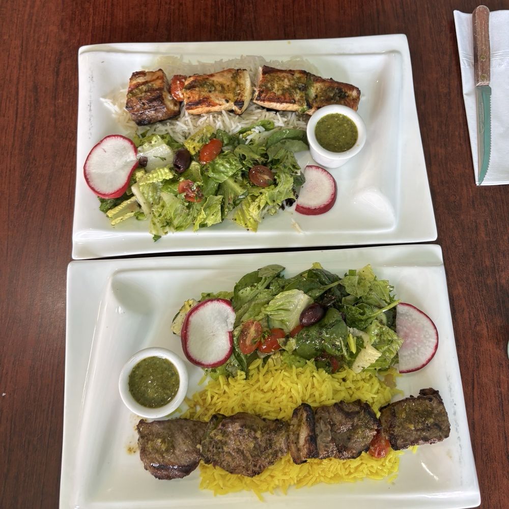 Tio’s Mediterranean Grill - Grilled Salmon ($22) and Lamb Kebab ($22) - Mediterranean Near Me - San Leandro, California Tio’s Mediterranean Grill - Grilled Salmon ($22) and Lamb Kebab ($22) - Mediterranean Near Me - San Leandro, California