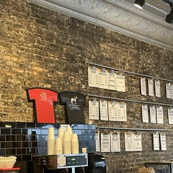 Workhorse Coffee Bar - Interior; menu clipboards