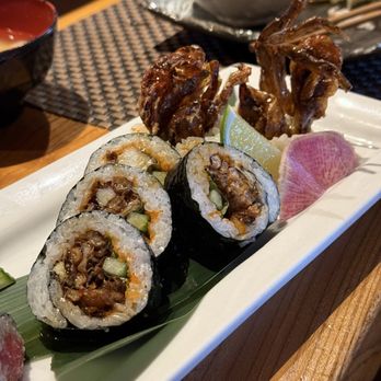 Sushi Den - Spider Roll (Soft Shell Crab) 5 pc. - Japanese Near Me - Denver, Colorado Sushi Den - Spider Roll (Soft Shell Crab) 5 pc. - Japanese Near Me - Denver, Colorado