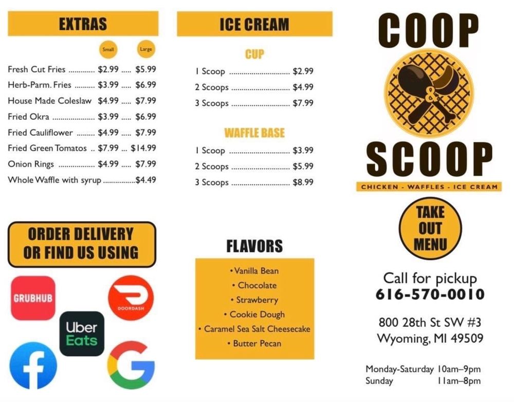 COOP & SCOOP Updated July 2024 800 28th St SW, Wyoming, Michigan Ice Cream & Frozen Yogurt