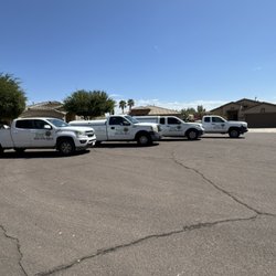 Deal Pest Control - Our trucks. Currently we have 4 operating and a 5th(not shown) in case one goes down.