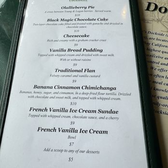 Tognazzini's Dockside - desserts - Seafood Near Me - Morro Bay, California