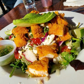 Evarista’s Comal Restaurant - Crispy Chicken Cucumber Salad - New American Near Me - Capitola, California Evarista’s Comal Restaurant - Crispy Chicken Cucumber Salad - New American Near Me - Capitola, California