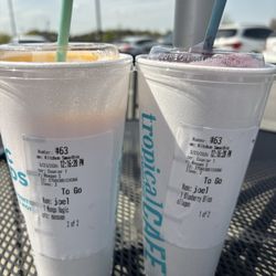 Tropical Smoothie Cafe - Our Blueberry Bliss and Mango Madness