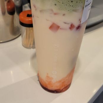 Harmony Tea Shoppe - Strawberry Jasmin milk tea   -Min - Ramen Near Me - Indianapolis, Indiana