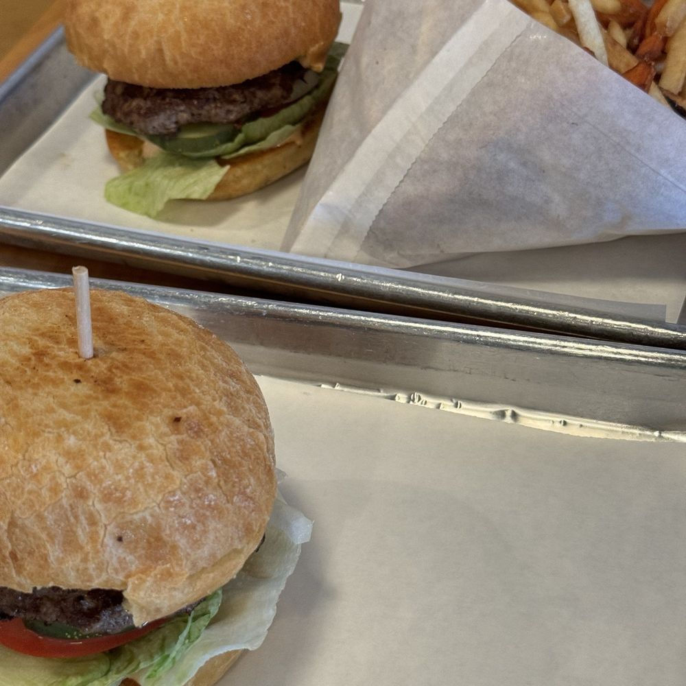 CHOM Burger - Regular chin burger and sweet potato / regular fry mix. - Burgers Near Me - Provo, Utah