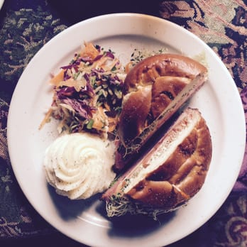 Cafe Margaux - Pastrami on pretzel bun - French Near Me - Cocoa, Florida