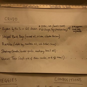Crudo e Nudo - Crudo menu - Seafood Near Me - Santa Monica, California