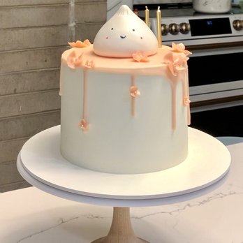 From Flour - Custom bao cake with drip and hydrangea flowers! - Custom Cakes Near Me