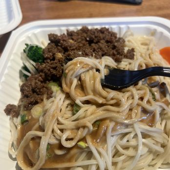 Dumpling Queen - A little disappointed our Dan Dan wasn't served in a glass bowl this time. - Chinese Near Me - Whittier, California