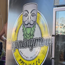 Exterior outside entrance of Hopnonymous Brewing - Logo - San Diego, California Exterior outside entrance of Hopnonymous Brewing - Logo - San Diego, California