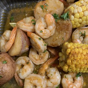 Mr Shrimp - Shrimp boil with potato and corn - Seafood Near Me - Lake Worth, Florida Mr Shrimp - Shrimp boil with potato and corn - Seafood Near Me - Lake Worth, Florida