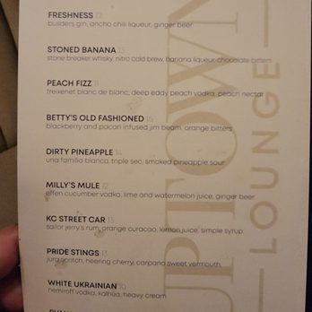 Uptown Lounge - Menu that will be updated soon - Cocktail Bars Near Me - Kansas City, Missouri