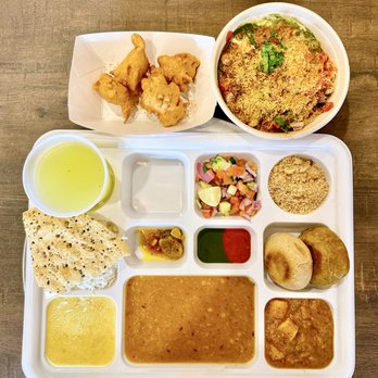 Tikka N Wrapz - Rajasthani thali and samosa chaat - Indian Near Me - Pittsburgh, Pennsylvania