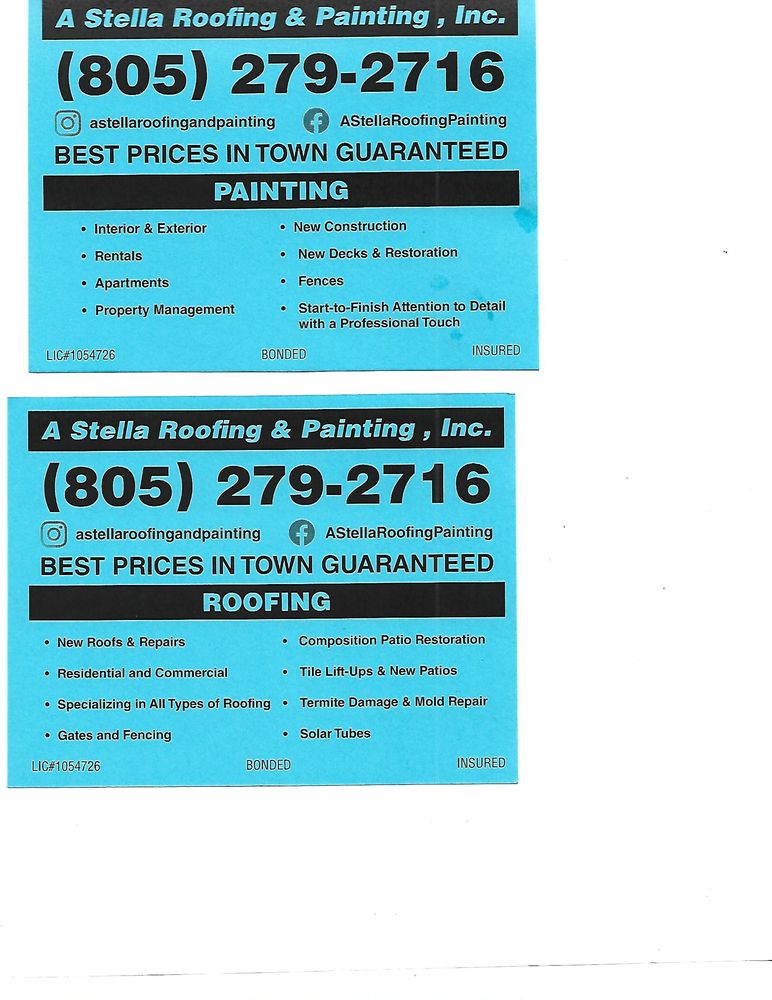 Slide of A Stella Roofing & Painting