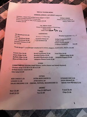 Menu photo 1 Mecca Tavern Mecca, IN Menu photo 1 Mecca Tavern Mecca, IN