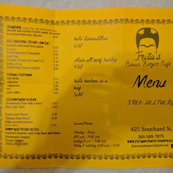 Frita's - Frita's Cuban menu, worth the walk half a block off Duval St. - Cuban Near Me - Key West, Florida Frita's - Frita's Cuban menu, worth the walk half a block off Duval St. - Cuban Near Me - Key West, Florida
