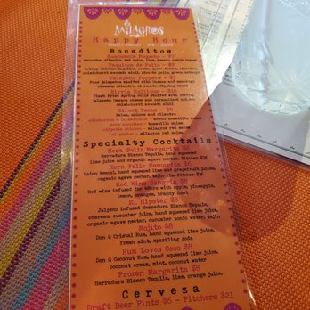 Milagros - Happy hour menu - Mexican Near Me - Redwood City, California