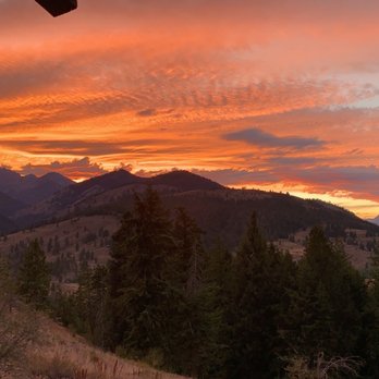 Sun Mountain Lodge - Our view from our room with a beautiful sunset - Resorts Near Me - Winthrop, Washington