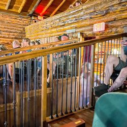 Pickleville Playhouse - View of upper balcony, and exit via middle walkway.