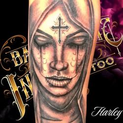 Bad Intentionz Tattooz - A Virgin Mary With A Tattoo Make Over. Lol