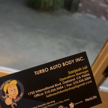Turbo Auto Body - The kind gentleman who helped me - Body Shops Near Me - Oakland, California Turbo Auto Body - The kind gentleman who helped me - Body Shops Near Me - Oakland, California