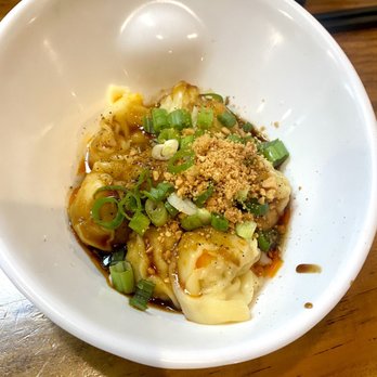 Noodle Man - Pork wonton in chili oil - Noodles Near Me - Virginia Beach, Virginia Noodle Man - Pork wonton in chili oil - Noodles Near Me - Virginia Beach, Virginia