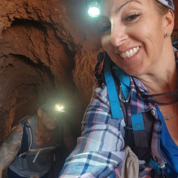 Mooney Falls - Headlamps recommend it gets dark in the caves - Hiking Near Me - Supai, Arizona Mooney Falls - Headlamps recommend it gets dark in the caves - Hiking Near Me - Supai, Arizona