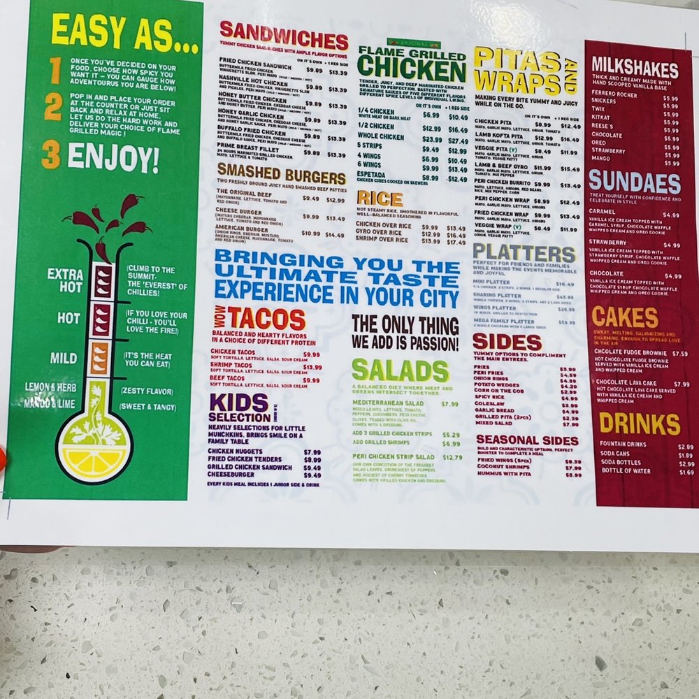 Peri Peri Original - Menu - Chicken Wings Near Me - Towson, Maryland