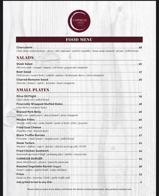 Menu photo 7 Carnegie Cellars Wine Bar and Kitchen Rochester, NY