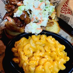 Sweet Carolina - texas toast added a great crunch and buttery taste to contrast with the creamy coleslaw and tender saucy shreds of pork!