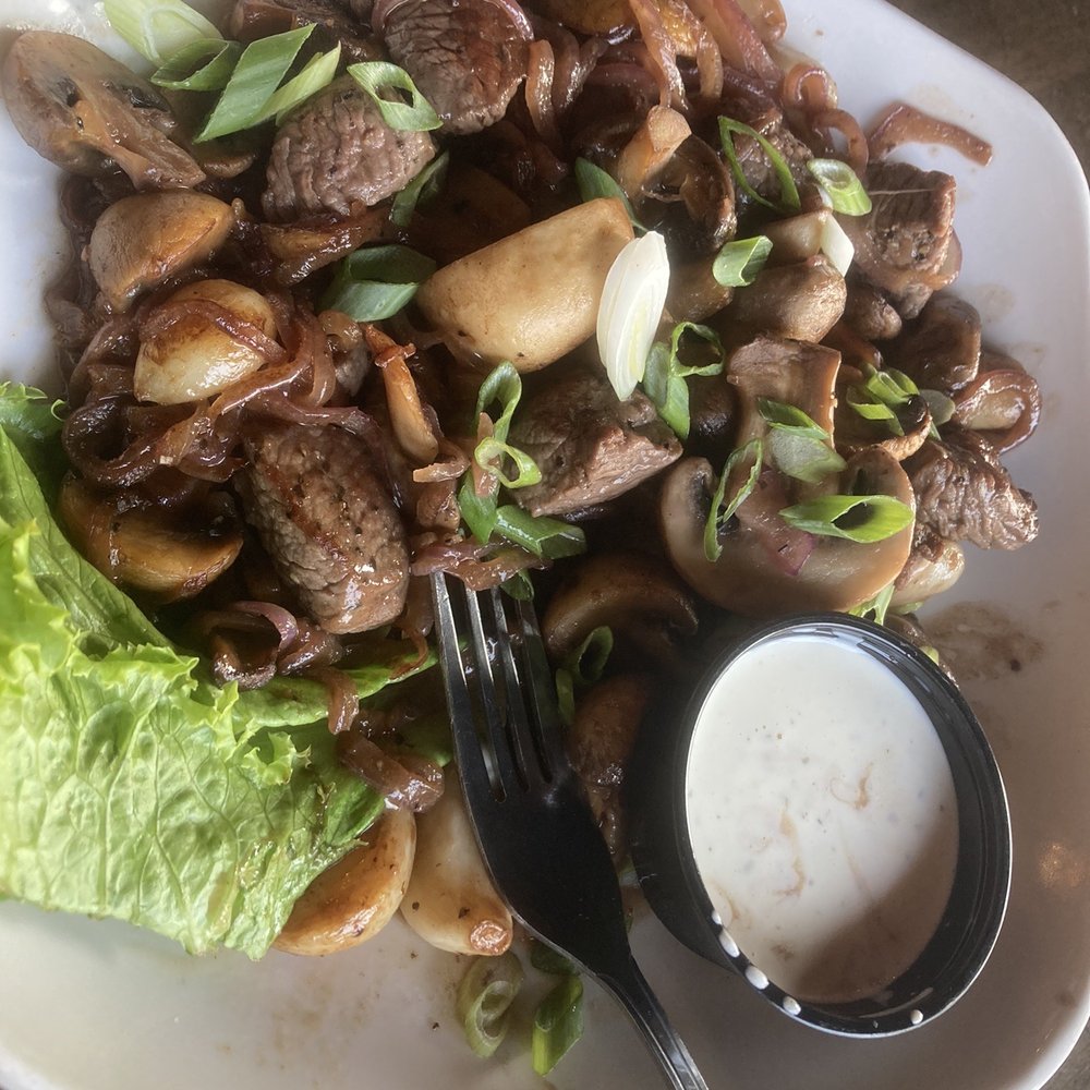 Barrel Mountain Brewing - Steak bites (ranch subbed instead of BBQ sauce). - New American Near Me - Battle Ground, Washington