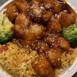 China Town Restaurant - Sesame chicken with pork fried rice (lunch)