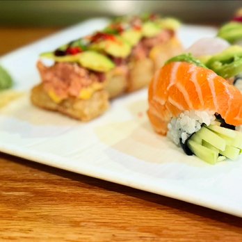 Soho Sushi - Spicy Tuna Crispy Rice & Rainbow Roll - Japanese Near Me - New York, New York Soho Sushi - Spicy Tuna Crispy Rice & Rainbow Roll - Japanese Near Me - New York, New York