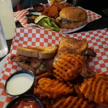 The Fox Pub - Fox burger and BLT with sweet potato fries. - Pubs Near Me - Modesto, California