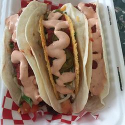 Habaneros Modern Taco Bar - 3 Tacos.  Mmm chipotle sour cream