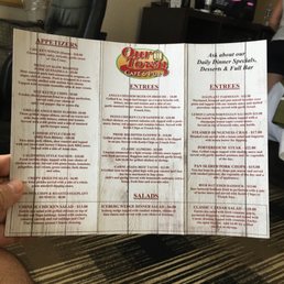 The bar menu The bar menu