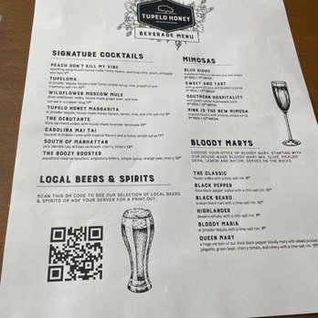 Tupelo Honey Southern Kitchen & Bar - Drink Menu - Breakfast & Brunch Near Me - Chattanooga, Tennessee Tupelo Honey Southern Kitchen & Bar - Drink Menu - Breakfast & Brunch Near Me - Chattanooga, Tennessee