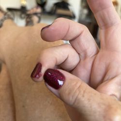 First Nails - Gel was left all over cuticle and fingers