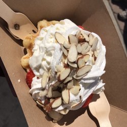 Motley Waffle Bar - Belgium waffle with strawberries almond and whip