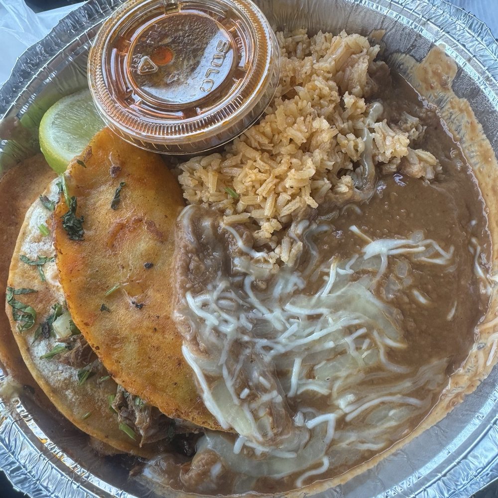 M Tacos - Quesataco Birria with Rice and Beans - Mexican Near Me - Riverside, California M Tacos - Quesataco Birria with Rice and Beans - Mexican Near Me - Riverside, California
