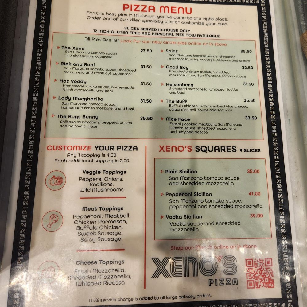 Xeno’s Pizza - Menu as of 5/2026 - Pizza Near Me - New York, New York Xeno’s Pizza - Menu as of 5/2026 - Pizza Near Me - New York, New York