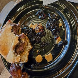 Flaming Grill Cafe - BP&J bacon burger. So so delicious.