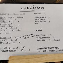 The Narcissus - Menu - Aug, 2022